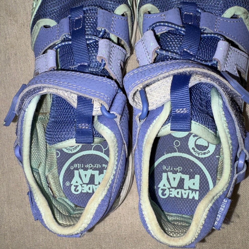 Stride Rite Made2Play Nesta Kids Sneakers Purple Blue Mint Green Size 1.5M Girls - Picture 5 of 7